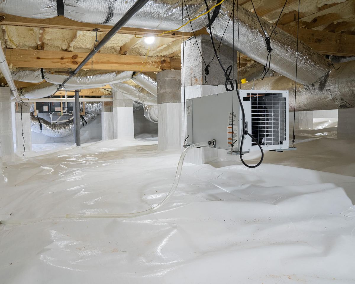 A Crawl Space Brothers specialist documenting an inspection outside a home