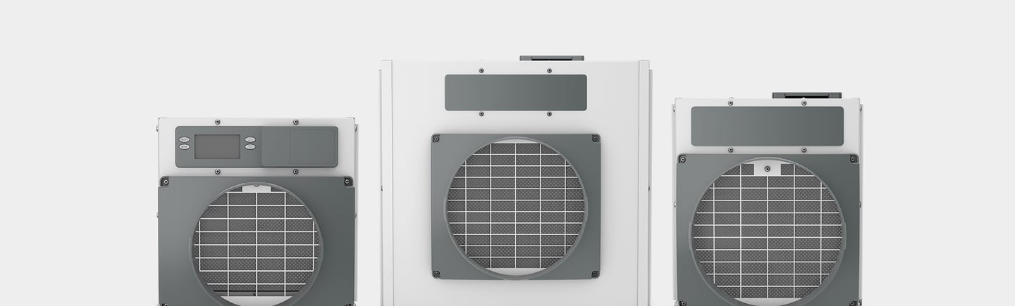 Three dehumidifier units
