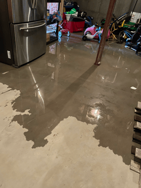 workers in flooded basement