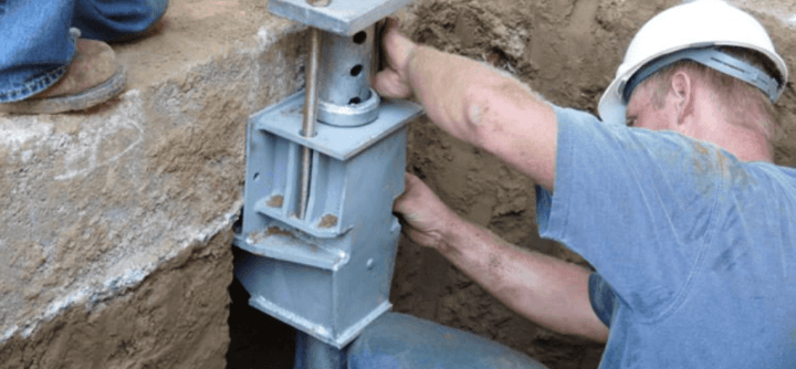 Foundation repair system installed in a basement
