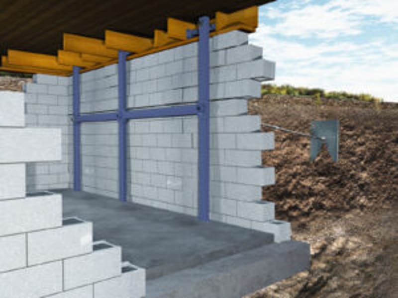 Waler Beam System for Bowed Basement Wall Repair