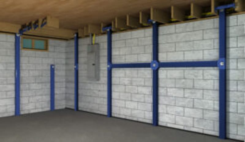 Waler Beam System for Bowed Basement Wall Repair