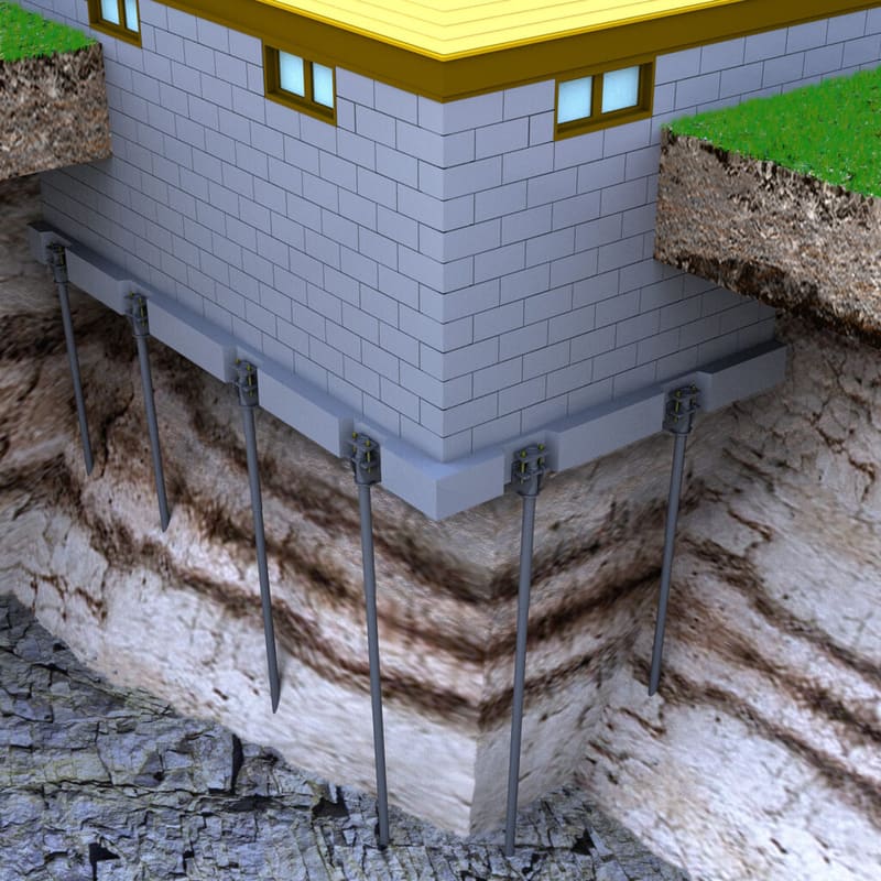 Push Piers - Settling Foundation Repair