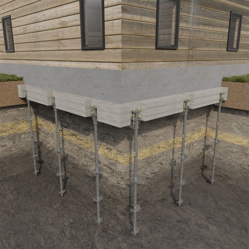 Helical Piers - Settling Foundation Repair