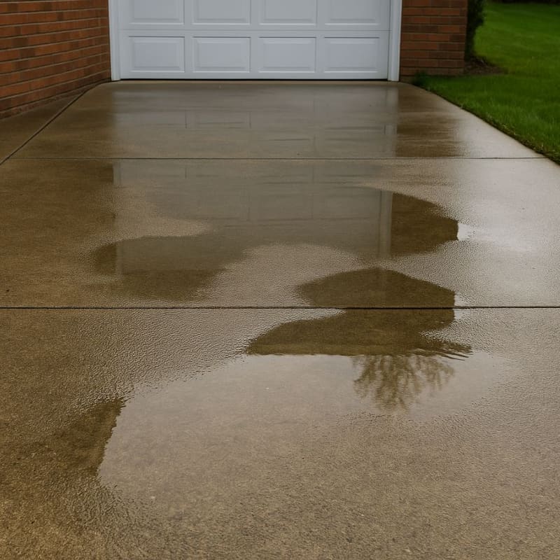 Pooling Water on Concrete