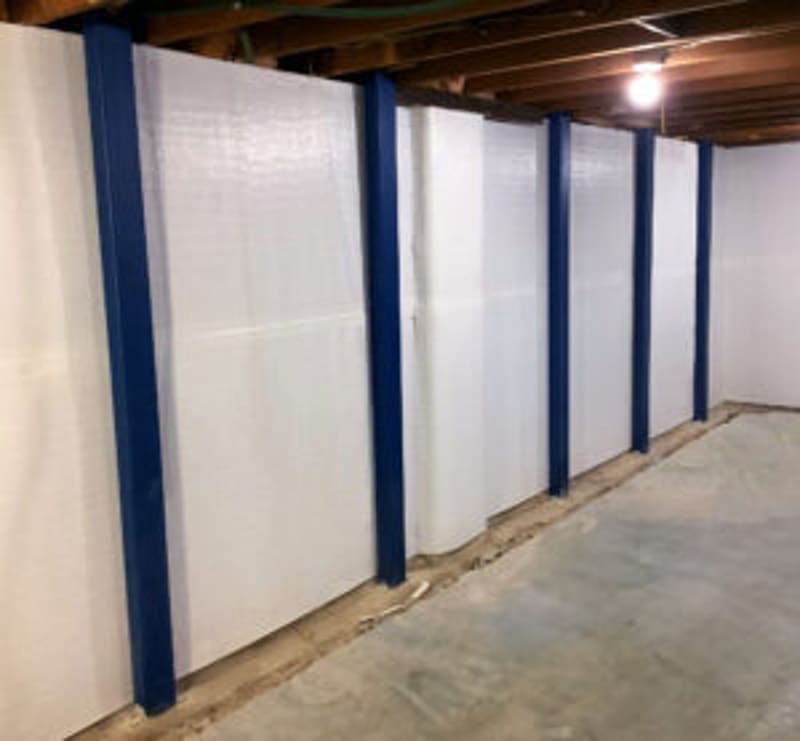 Waler Beam System for Bowed Basement Wall Repair