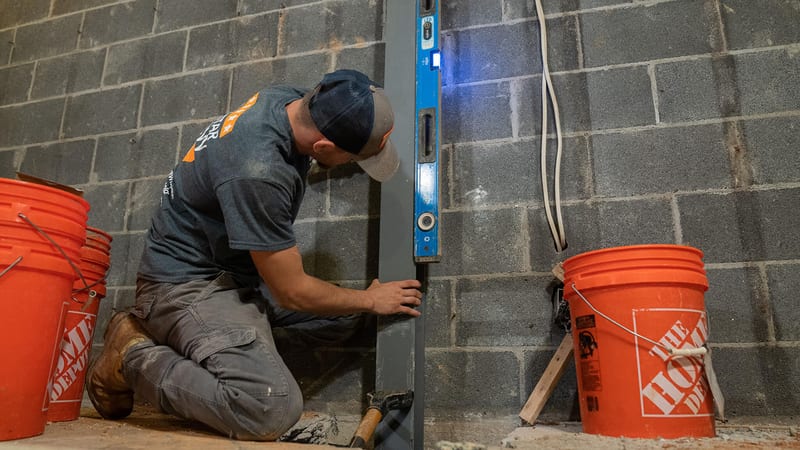 Basement foundation crack