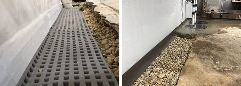 Crawl Space Brothers | Basement Interior Drain Tile System | Basement Drain Tiles