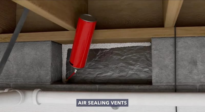 Illustration showing crawl space vent sealing
