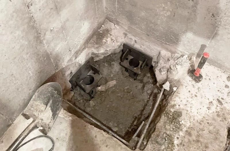 Interior foundation bracket installation