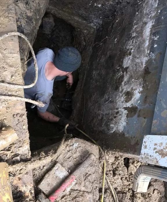 working on pier installation