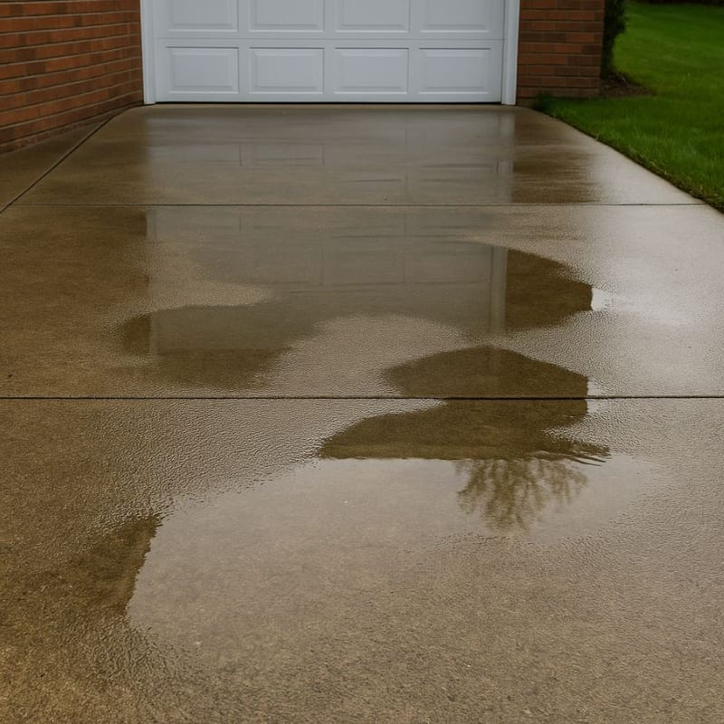Pooling Water on Concrete